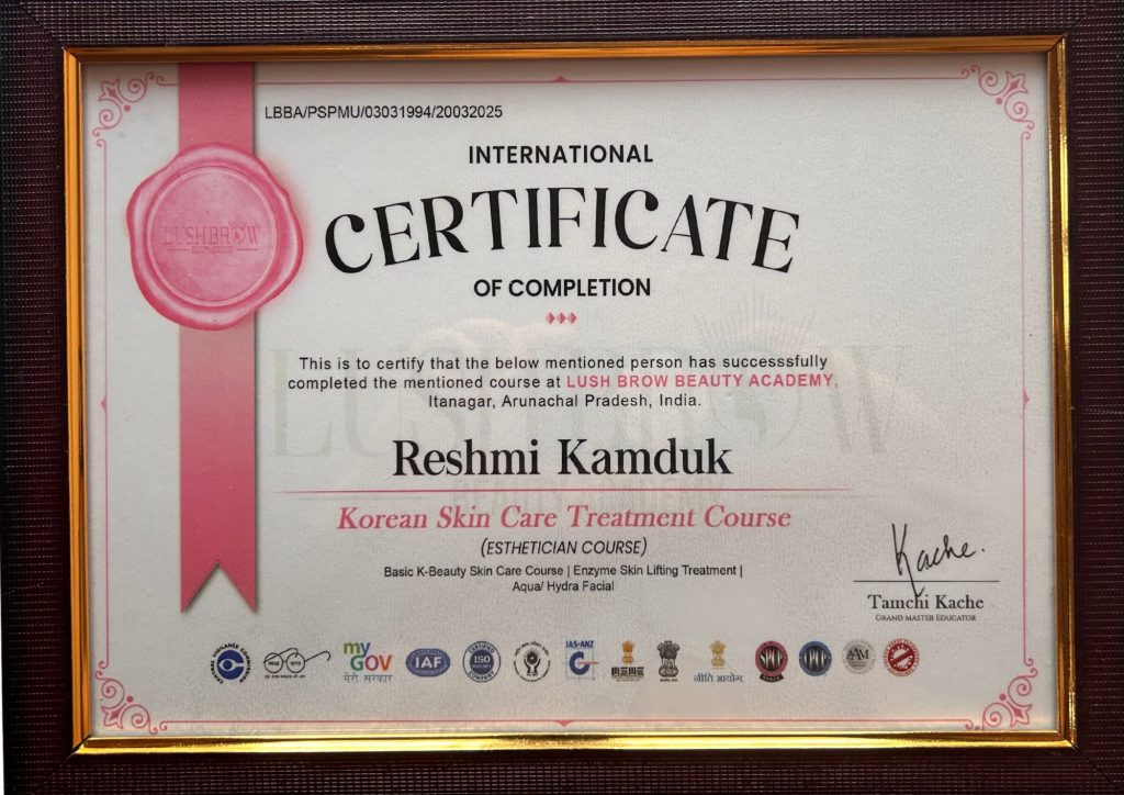 Korean skincare treatment certificate